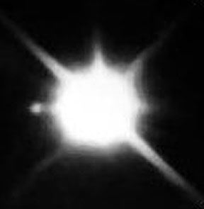 The bright star Sirius, in the Canus Majoris constellation.